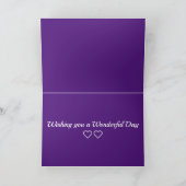 Bloemendesign Paarse Verjaardag Kaart (Binnen)