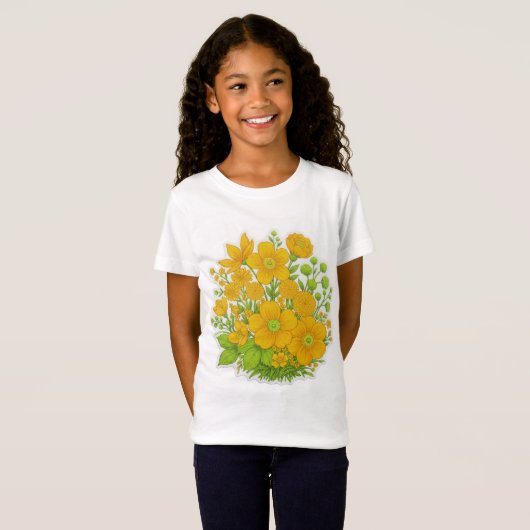 Bloemendesign printkunst  t-shirt (Voorkant volledig)