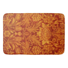Bloemendesign rood en goudgeel Wm Morris Badmat