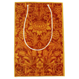 Bloemendesign rood en goudgeel Wm Morris Medium Cadeauzakje