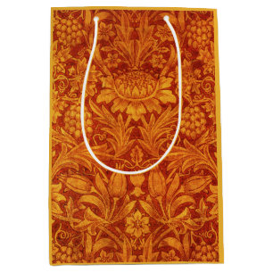 Bloemendesign rood en goudgeel Wm Morris Medium Cadeauzakje