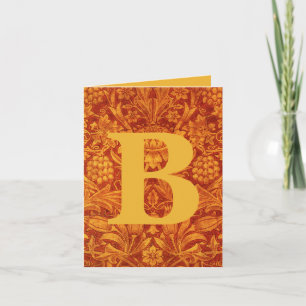 Bloemendesign rood & goudgeel van Wm Morris met in Kaart