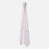 Bloemendesign roze toile de jouy stropdas (Achterkant)
