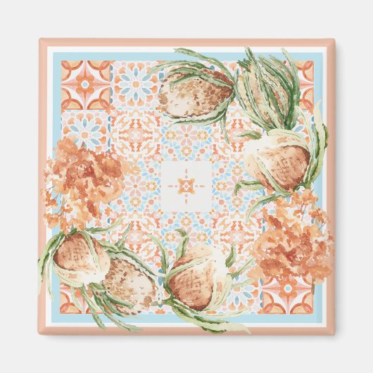 Bloemendesign sjaal magneet (Voorkant)