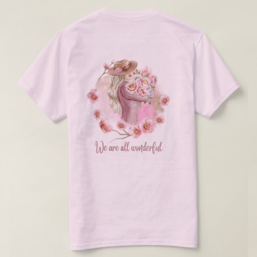 Bloemendesign T-shirt voor meisjes (Design achterkant)