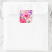 Bloemendesign Vierkante Sticker (Tas)