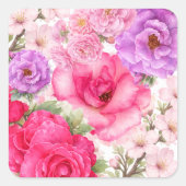 Bloemendesign Vierkante Sticker (Voorkant)