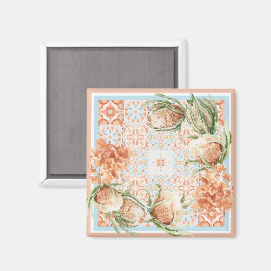 Bloemendesign voor sjaal magneet (Voorkant / Achterkant)