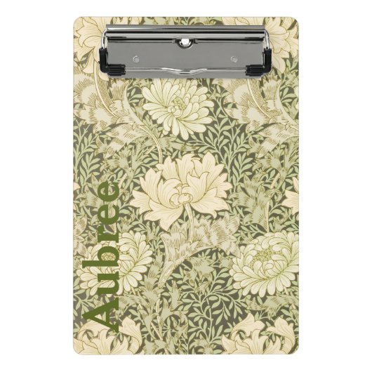 Bloemendesign Wm Morris Voeg een naam toe Mini Klembord (Voorkant)