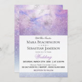 ~ Bloemendessert Lavendel Blauwe Glitters Elegante Kaart (Voorkant / Achterkant)