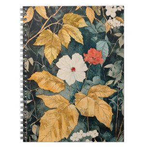 Bloemendessin behang, botanische stijl bloempatroo notitieboek
