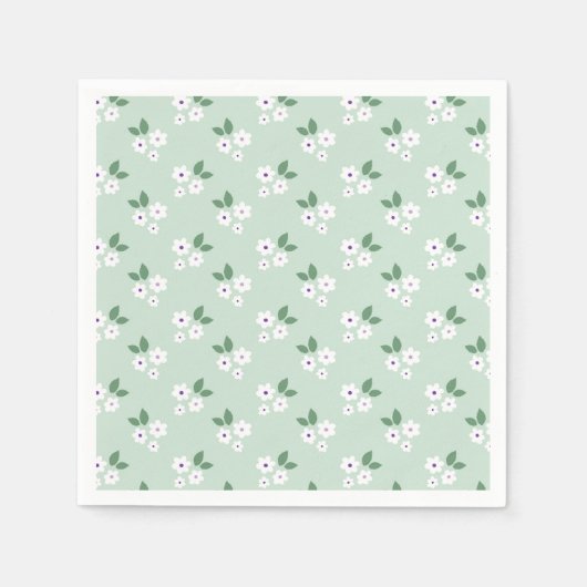 Bloemendessin op het platteland servet (Voorkant)