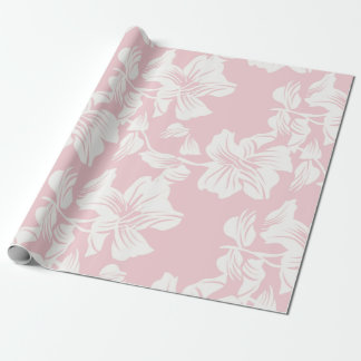 Bloemendessin Roze en Wit Patroon Cadeaupapier
