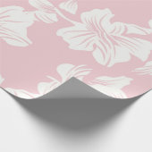Bloemendessin Roze en Wit Patroon Cadeaupapier (Hoek)
