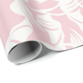 Bloemendessin Roze en Wit Patroon Cadeaupapier (Rol Hoek)