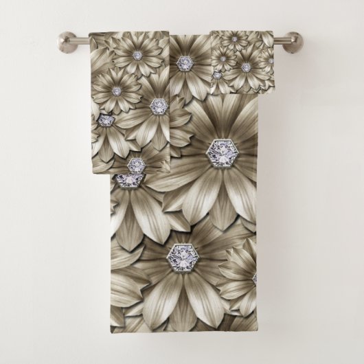 Bloemendiamanten badhanddoek set bad handdoek (Insitu)