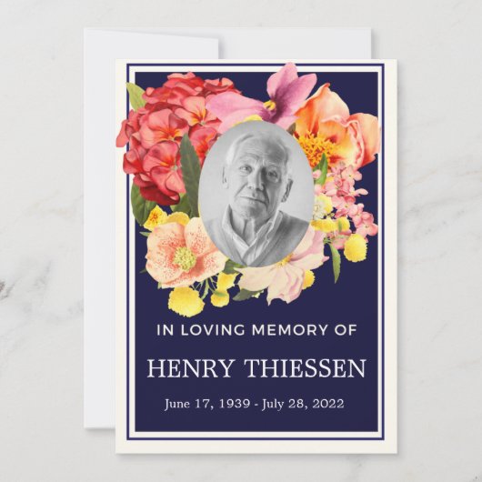 Bloemendienst Herdenkingsprogramma, Orde van Diens Kaart (Voorkant)