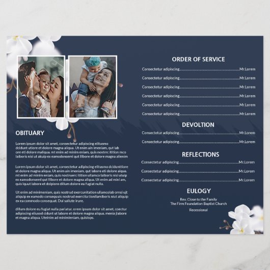 Bloemendienst Programma Sjabloon (Achterkant)
