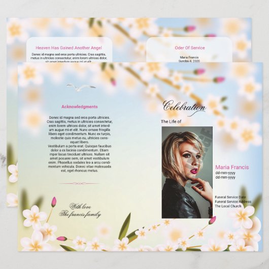Bloemendienst Programma Sjabloon (Voorkant / Achterkant)