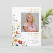 Bloemendienstorder voor rouwdienst programmakaart (Staand voorkant)