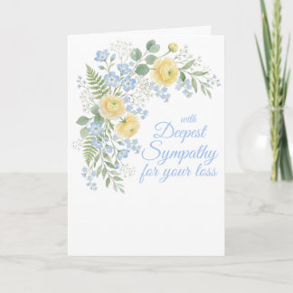Bloemendiepe sympathie Blauw Geel Aquarel Kaart