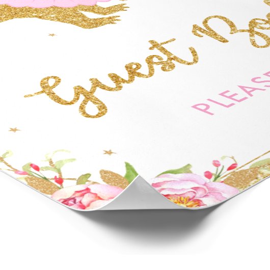 Bloemendinerdagsfeest T-Rex-gastenboek Poster (Hoek)