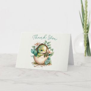 Bloemendinosaurus-ei Baby Shower Aquarel TY Kaart