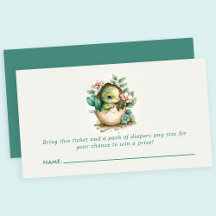 Bloemendinosaurus-ei Baby Shower Luierraffle
