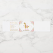 Bloemendinosaurus Verjaardag Roze Tutu Brachiosaur Waterfles Etiket (Enkel label)