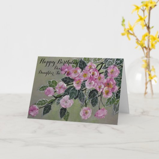 Bloemendochter-in-law Verjaardag / Wenskaart Kaart (Gele Bloem)