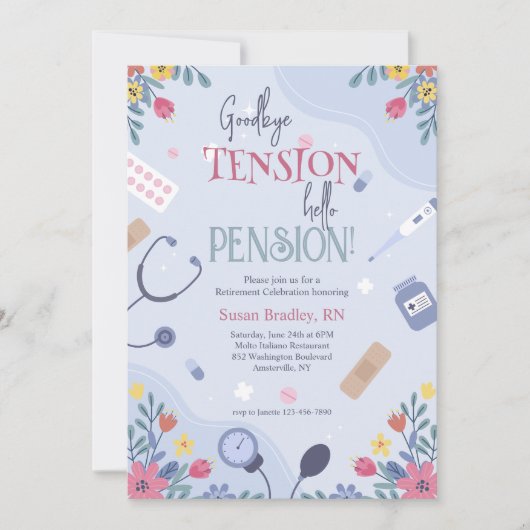 Bloemendokter of verpleegkundige Uitnodiging tot p (Voorkant)