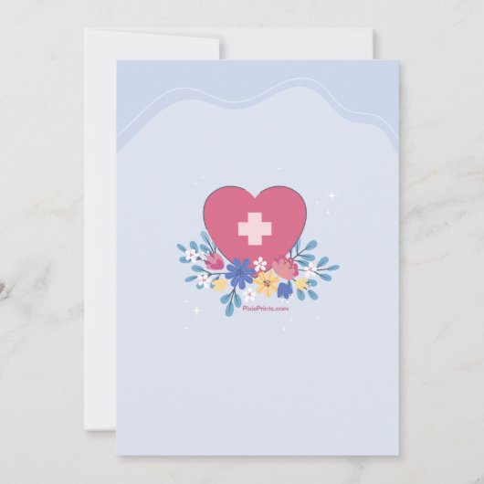 Bloemendokter of verpleegkundige Uitnodiging tot p (Achterkant)