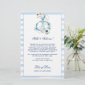 Bloemendokterankers Strand Bruiloft Welkom Itinera (Staand voorkant)