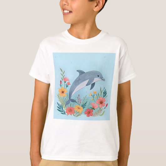 Bloemendolfijn T-shirt (Voorkant)