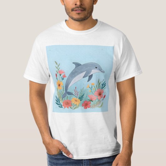 Bloemendolfijn T-shirt (Voorkant)