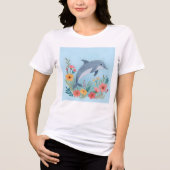 Bloemendolfijn Tri-Blend Shirt (Voorkant)
