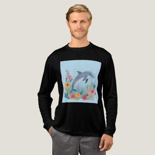 Bloemendolfijn Tri-Blend Shirt (Voorkant)