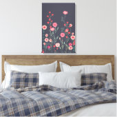 Bloemendonkere Boho Canvas Afdruk (Insitu (Slaapkamer))
