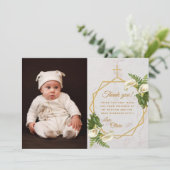 Bloemendoop Calla-lelies Gouden Marmer Geometrisch Bedankkaart (Staand voorkant)