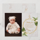 Bloemendoop Calla-lelies Gouden Marmer Geometrisch Bedankkaart (Voorkant / Achterkant)