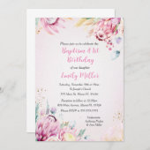 Bloemendoop en verjaardagsuitnodiging kaart (Voorkant / Achterkant)