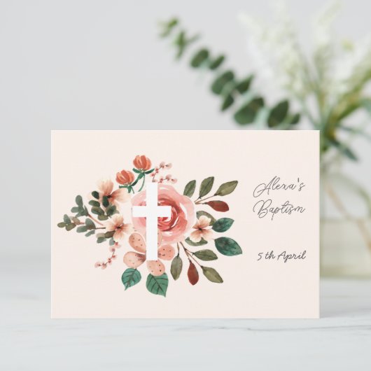 Bloemendoop met kruisvlakke RSVP (Staand voorkant)