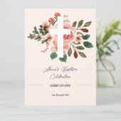 Bloemendoopmenu met elegant kruis menu (Staand voorkant)