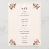 Bloemendoopmenu met elegant kruis menu (Achterkant)