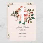 Bloemendoopmenu met elegant kruis menu (Voorkant / Achterkant)