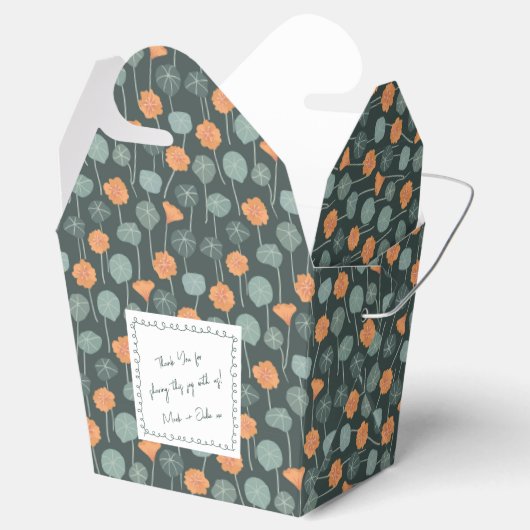 Bloemendoos met handgeschreven notitie op maat bedankdoosjes (Geopend)