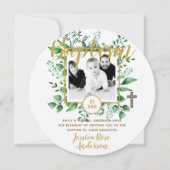 Bloemendop PHOTO Uitnodigingen Jongen of Meisje (Voorkant)