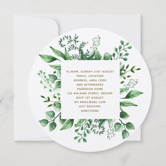 Bloemendop PHOTO Uitnodigingen Jongen of Meisje (Achterkant)