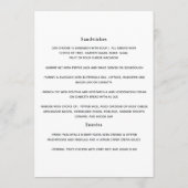 Bloemendopmenu of Doopmenu Menu (Achterkant)