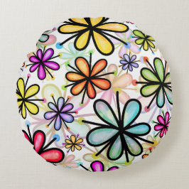 Bloemendouches rond kussen
